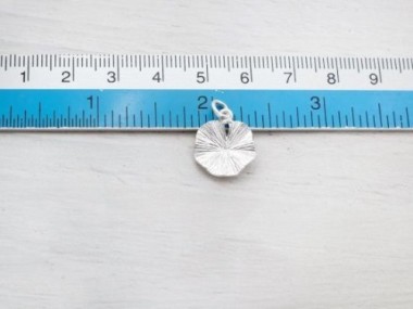 925 Sterling Silver Lotus Leaf Charms 14mm.