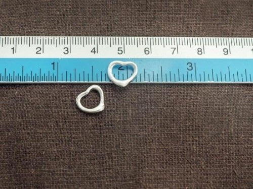 2 of 925 Sterling Silver Heart Links , Connectors 11x10 mm.