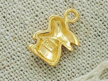 925 Sterling Silver Gold Vermeil Style Bunny Charm 9x11mm.