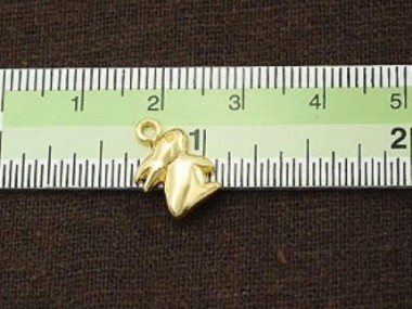 925 Sterling Silver Gold Vermeil Style Bunny Charm 9x11mm.