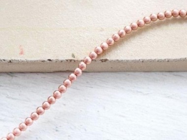 925 Sterling Silver Rose Gold Vermeil Style Round Seed Beads 2 mm.