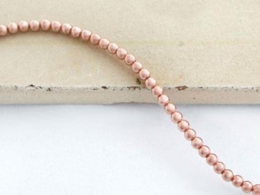 925 Sterling Silver Rose Gold Vermeil Style Round Seed Beads 2 mm.