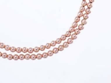 925 Sterling Silver Rose Gold Vermeil Style Round Seed Beads 2 mm.