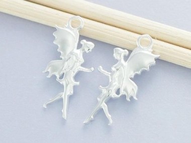 925 Sterling Silver Fairy Charms 8x18mm.