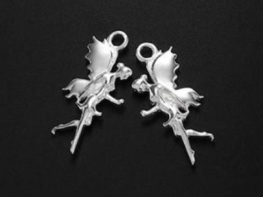 925 Sterling Silver Fairy Charms 8x18mm.