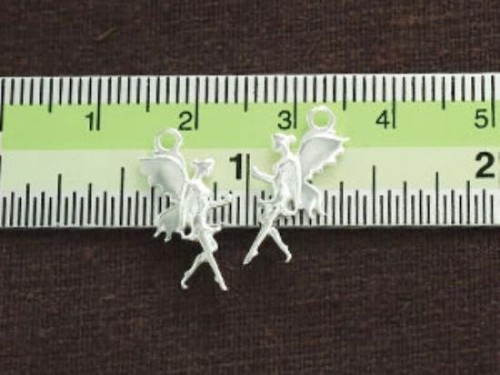 2 of 925 Sterling Silver Fairy Charms 8x18mm. Polish Finished