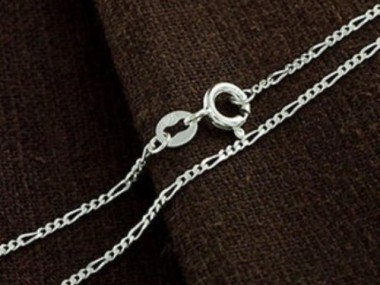 925 Sterling Silver Figaro Chain Necklace 1.3 mm.