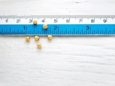 Karen Hill Tribe Gold Vermeil Style Hammered Beads 3.3x3 mm.