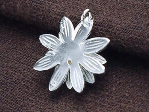 1 of 925 Sterling Silver Lotus Flower Pendant 16mm.