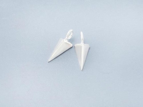 2 of 925 Sterling Silver Triangle Charms 5x10mm.