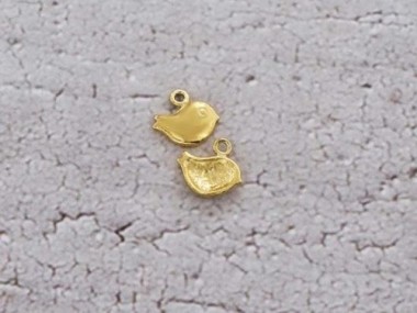 925 Sterling Silver 24K Gold Vermeil Style Bird Charms 6x9 mm.