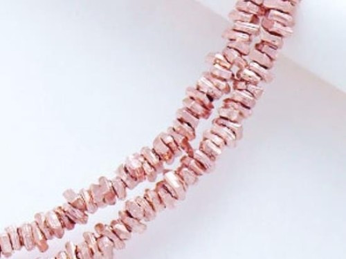 180 of Karen hill tribe Silver Rose Gold Vermeil Style Little Stick Beads 1.4x0.8 mm. 6.5 "