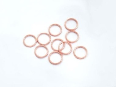 925 Sterling Silver Rose Gold Vermeil Style Closed Rings 10x1 mm.