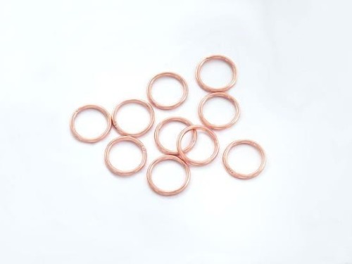 10 of 925 Sterling Silver Rose Gold Vermeil Style Closed Rings 10x1 mm.