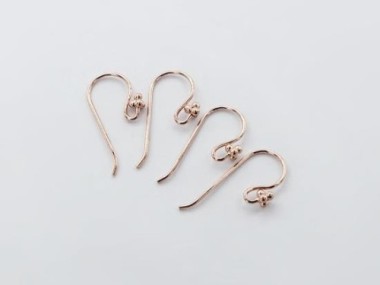 925 Sterling Silver Rose Gold Vermeil Style Earwires 8x20 mm.