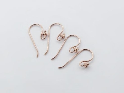 2 pairs of 925 Sterling Silver Rose Gold Vermeil Style Earwires 8x20 mm.