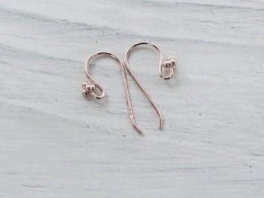 925 Sterling Silver Rose Gold Vermeil Style Earwires 8x20 mm.