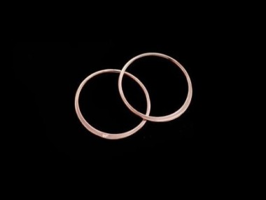 925 Sterling Silver Rose Gold Vermeil Style Circle Links, Connectors 20 mm.