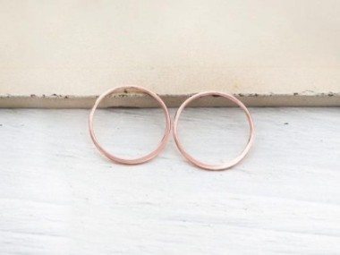 925 Sterling Silver Rose Gold Vermeil Style Circle Links, Connectors 20 mm.