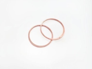 925 Sterling Silver Rose Gold Vermeil Style Circle Links, Connectors 20 mm.