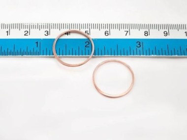 925 Sterling Silver Rose Gold Vermeil Style Circle Links, Connectors 20 mm.