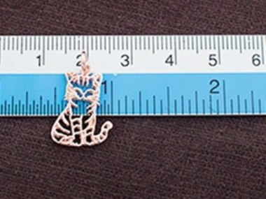 Rose Gold Vermeil Style Cat Charm 8x17 mm