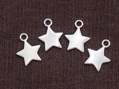 925 Sterling Silver Star Charms 10 mm.