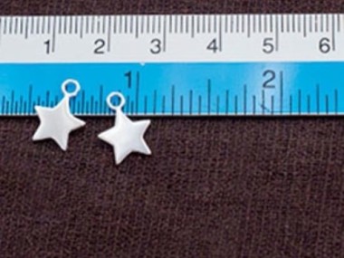 925 Sterling Silver Star Charms 10 mm.