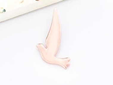 925 Sterling Silver Rose Gold Vermeil Style BirdPendant 14x21mm.