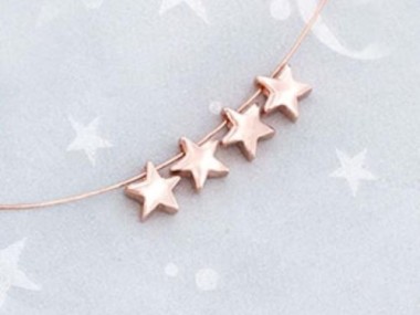 Sterling Silver Rose Vermeil Style Star Beads 5mm.