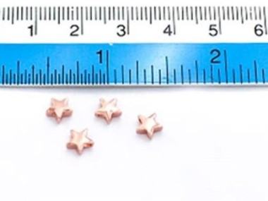 Sterling Silver Rose Vermeil Style Star Beads 5mm.