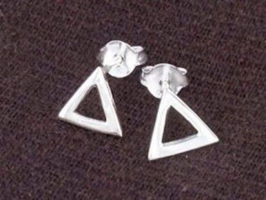 925 Sterling Silver Triangle Stud Earrings