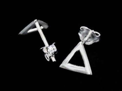 1 pair of 925 Sterling Silver Triangle Stud Earrings , minimalist earrings ., Polish Finished