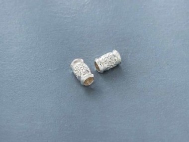 Karen Hill Tribe Silver Flower Printed Spacer Beads 4x6mm.