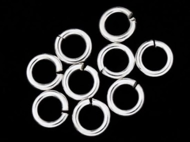 925 Sterling Silver Opened Jump Rings 6x1 mm.