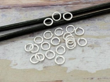 925 Sterling Silver Opened Jump Rings 6x1 mm.