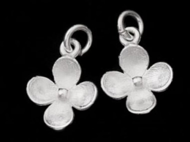 925 Sterling Silver Flower Charms 10mm.