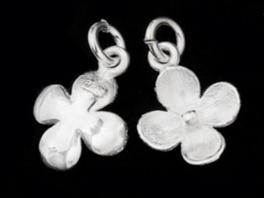 925 Sterling Silver Flower Charms 10mm.