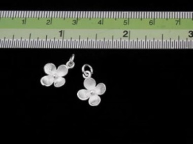 925 Sterling Silver Flower Charms 10mm.