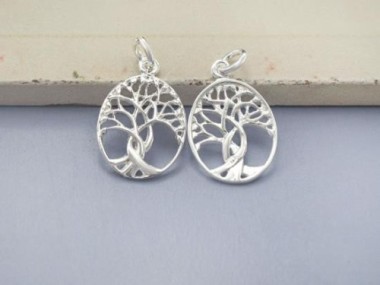 925 Sterling Silver Tree of Life Pendants 13x16 mm.