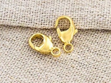 925 Sterling Silver Gold Vermeil Style Pear Lobster Clasps 6x11mm.