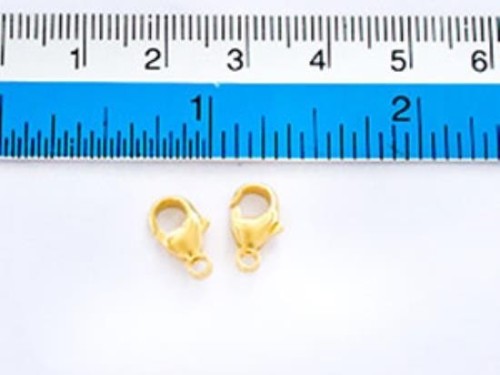 2 of 925 Sterling Silver Gold Vermeil Style Pear Lobster Clasps 6x11mm.