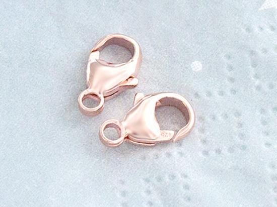 2 of 925 Sterling Silver Rose Gold Vermeil Style Pear Lobster Clasps 6x11mm.