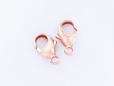 925 Sterling Silver Rose Gold Vermeil Style Pear Lobster Clasps 6x11mm.