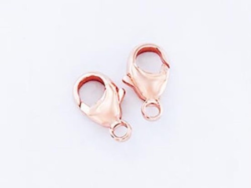 2 of 925 Sterling Silver Rose Gold Vermeil Style Pear Lobster Clasps 6x11mm.