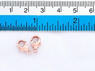 925 Sterling Silver Rose Gold Vermeil Style Pear Lobster Clasps 6x11mm.