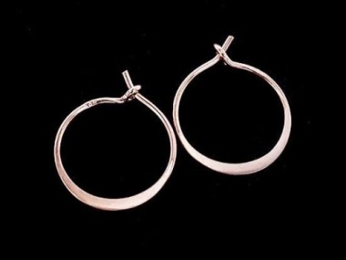 Sterling Silver Rose Gold Vermeil Style Hoop Earrings 15mm.