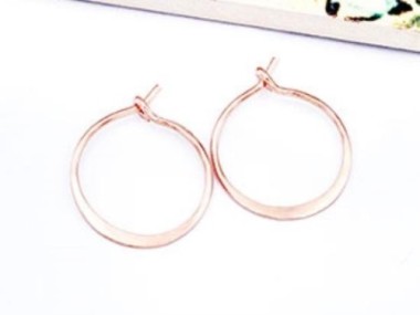 Sterling Silver Rose Gold Vermeil Style Hoop Earrings 15mm.