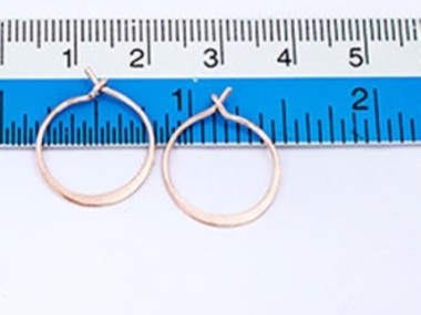 Sterling Silver Rose Gold Vermeil Style Hoop Earrings 15mm.