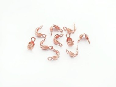 10 of Sterling Silver Rose Gold Vermeil Style Crimping Bead Tips 3.5 mm.